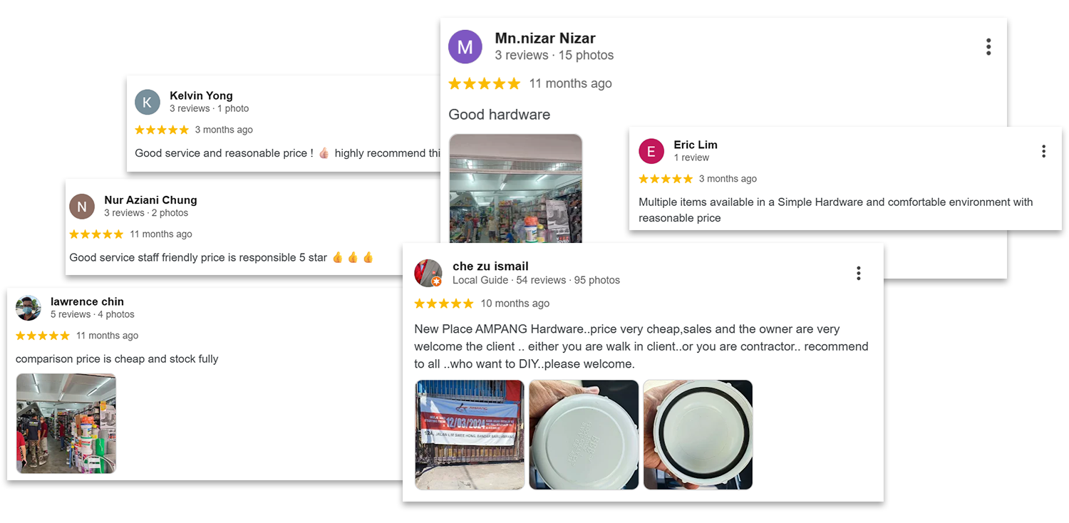 Ampang Hardware testimonial